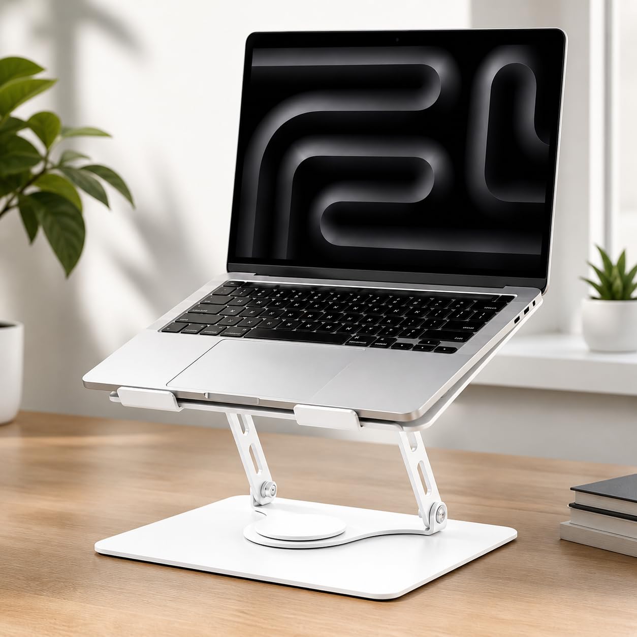 Suporte Notebook Tablet Articulado 360° Alumínio Dobrável 11 a 17 Pol Branco
