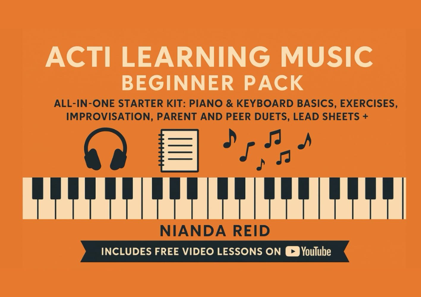 Acti Learning Music: Piano and Keyboard Beginner Pack: Easy Piano & Keyboard for Kids with Fun Songs and Family Duets