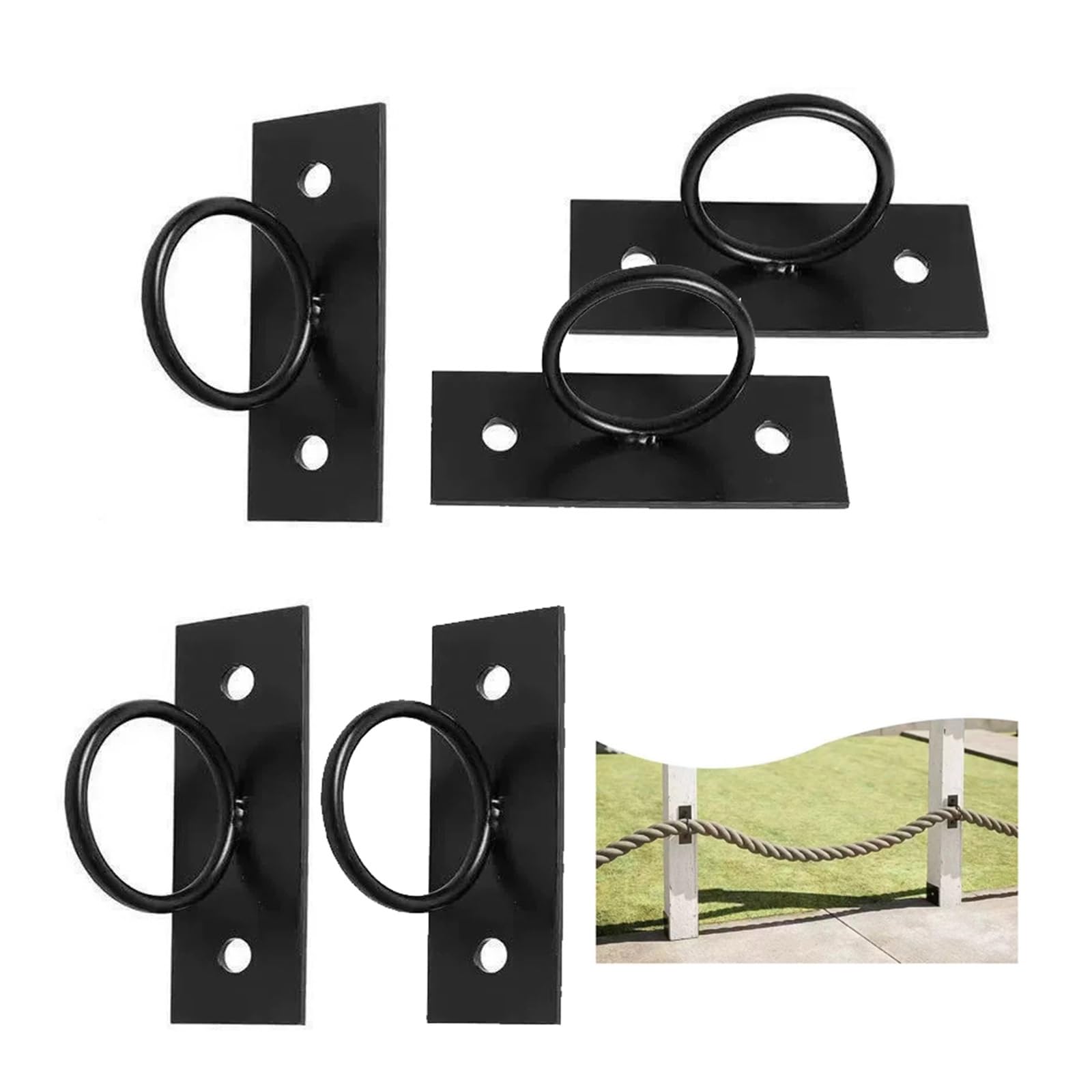 Crochets muraux pour cordes de rampe : lot de 5 supports noirs pour votre décoration intérieure