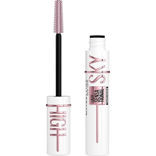Maybelline Lash Sensational Sky High Serum Infused Lash Primer for Mascara, Lengthening, Thickening, Tinted and Washable Formula, Soft Black, 1 Count