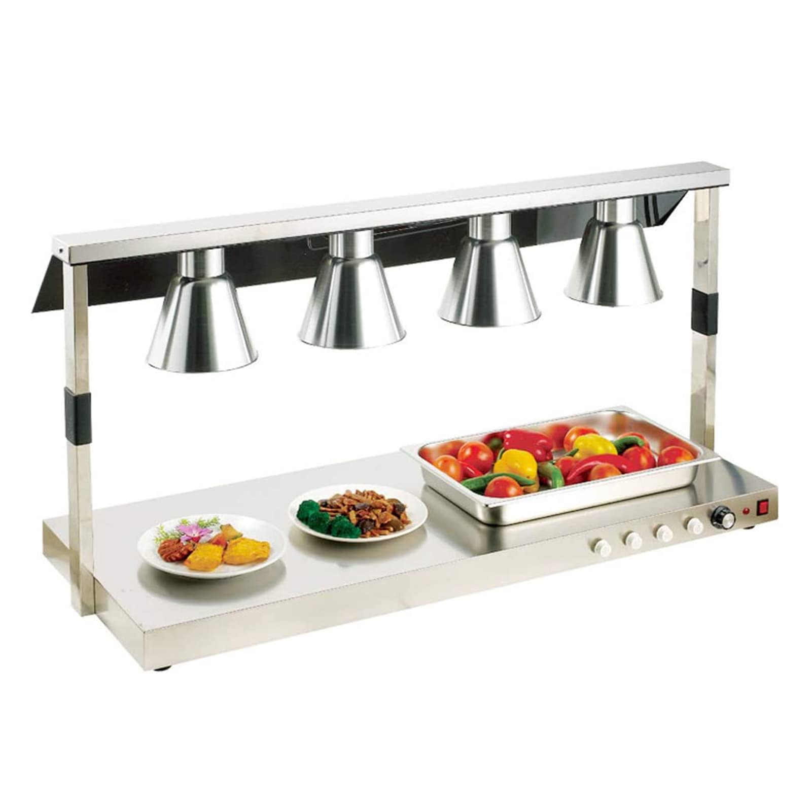 Amazon | フードウォーマーライト、4ヘッド食品保温ランプヒートランプ