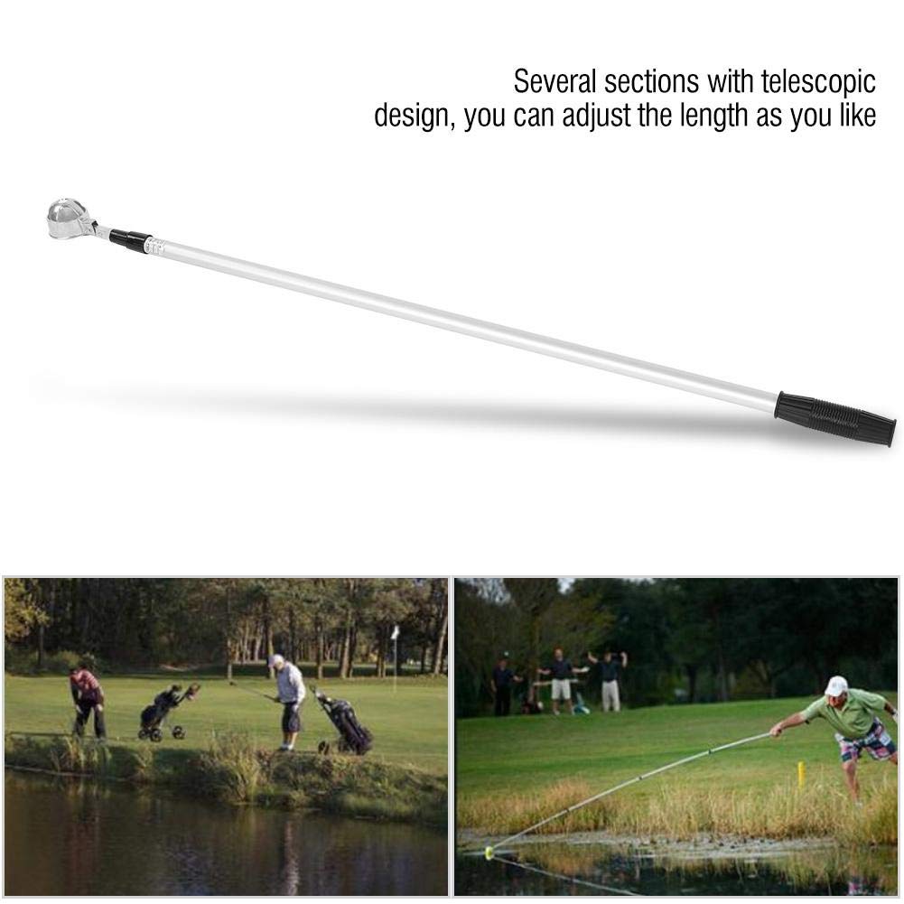 Golf Ball Retriever, Teleskop Golf Angel Pick Up Claw Balls Grabber Aluminiumlegierung Golf Locking Scoop Retriever Golfer Tackle Zubehör(3 Abschnitte)