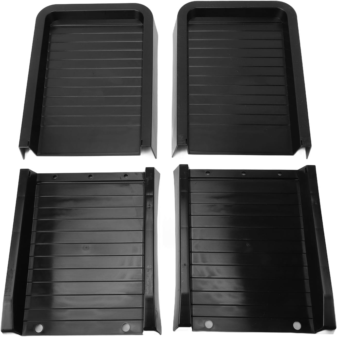 Focket Downspout Block, Ribbed Design Heavy Duty Plastic Gutter Extension Blocks with Ground Stakes for Foundation Protection Rainwater Drainage