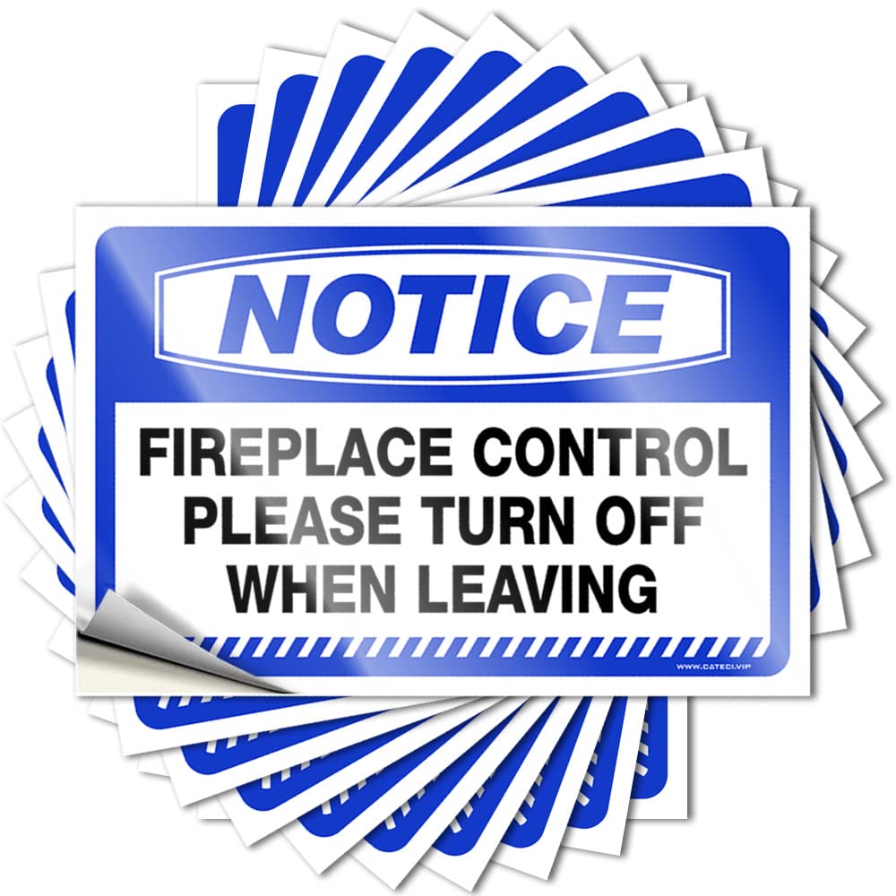 Bathroom Stuff, Stickers Funny Bumper Quote Stickers, Winter No Residue Decals for Luggage | Men Party Favor Custom Notice Fireplace Control Please Turn Off When Leaving(12X18CM)