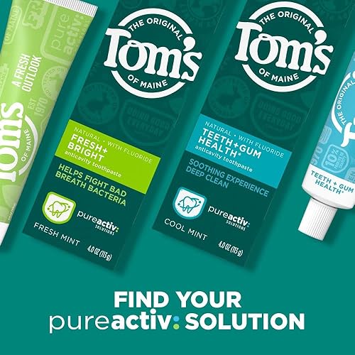 Miniatura 8 de Toms of Maine PureActiv Fresh  Bright Anticavity - Pasta de dientes de 40 onzas paquete de 3