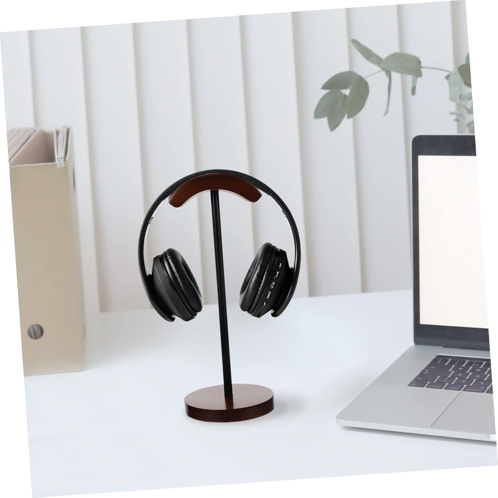 Holibanna supporto per cuffie in legno massello stand cuffie scrivania cuffia porta Staffa per supporto da tavolo per Stand auricolare di legno Coffee