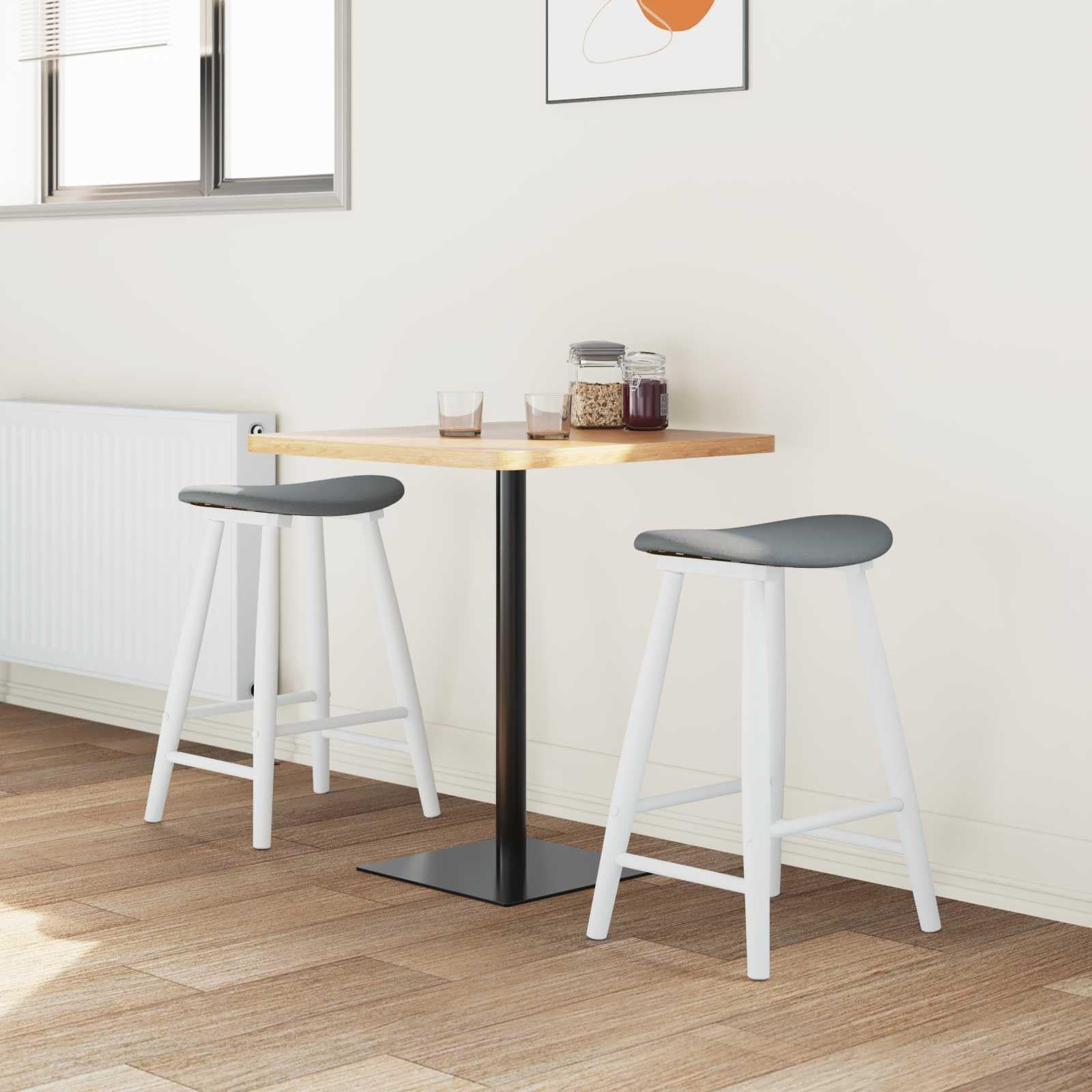 Juego de 2 sillas de comedor, color blanco, 46 x 37 x 63 cm, madera de caucho maciza, para una experiencia de asiento cómoda