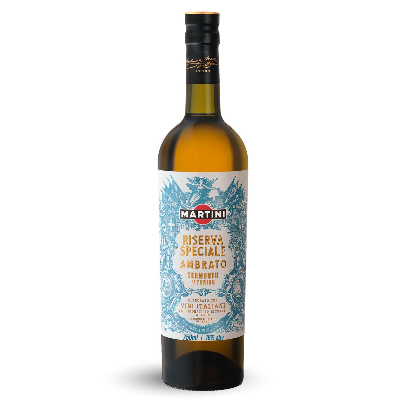 MARTINI Riserva Speciale Ambrato Wermut Aperitif, 18% vol., 75cl / 750ml, heller Wermut angereichert mit einzigartigen Botanicals