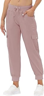 Pantalones Mujer Cargo Pantalón Largo Trabajo Pant Deportivo Jogger Cintura Alta con Bolsillos