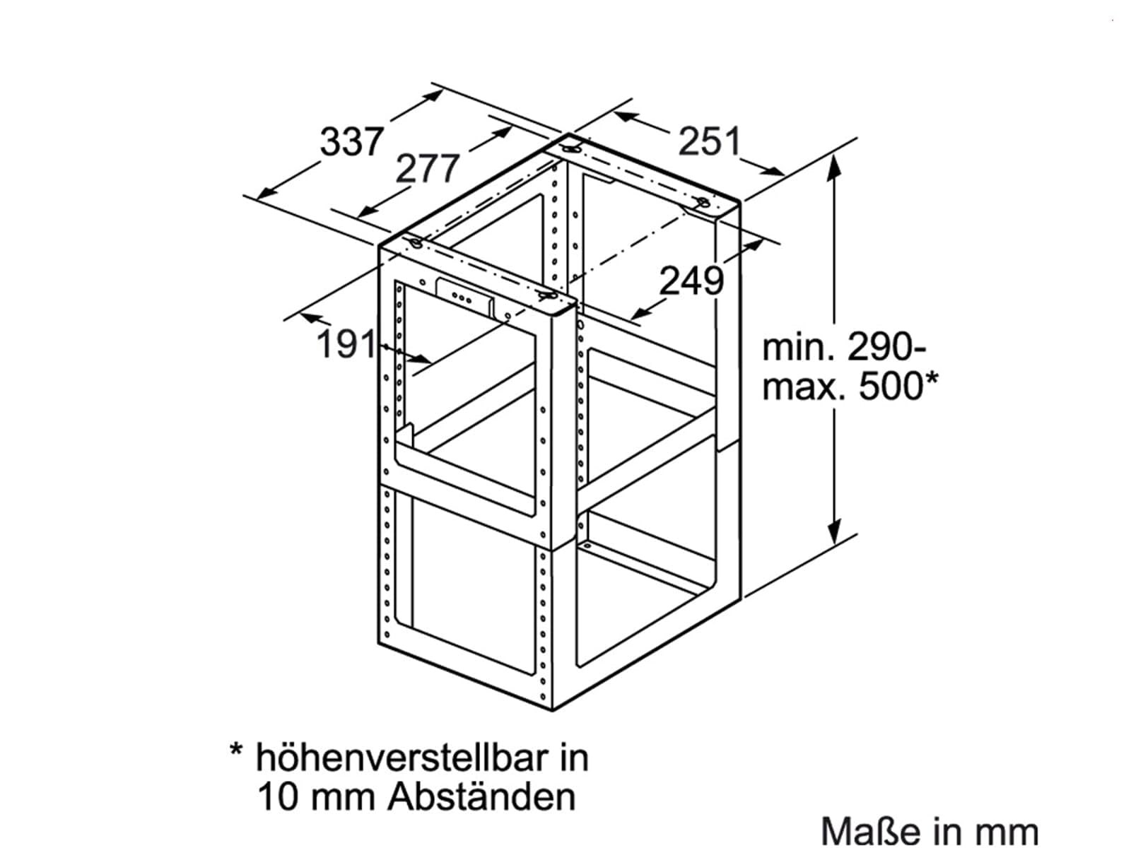 Bosch DHZ1251 Zubehör für Dunstabzüge, Montageturmverlängerung 500 mm, Made in Germany