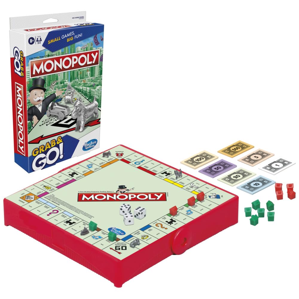 Buy Monopoly Grab and Go Game for Kids Ages 8 and Up, Portable Game for