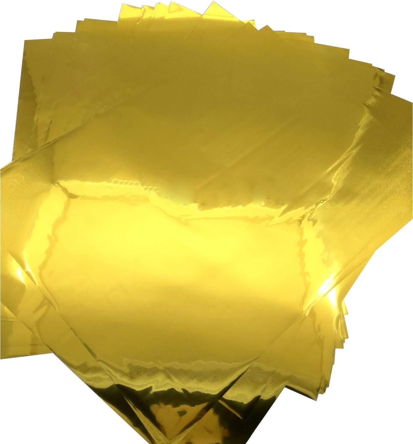 50Pcs A4 8"x12" Gold Multi-Color Transfer Foil Paper Laser Printer Hot Laminator (Gold)