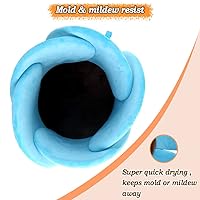 Vista 3 de KAKIBLIN Tapete de baño de flores para bebé, tapete de baño para bebé, cojín para recién nacido, color azul