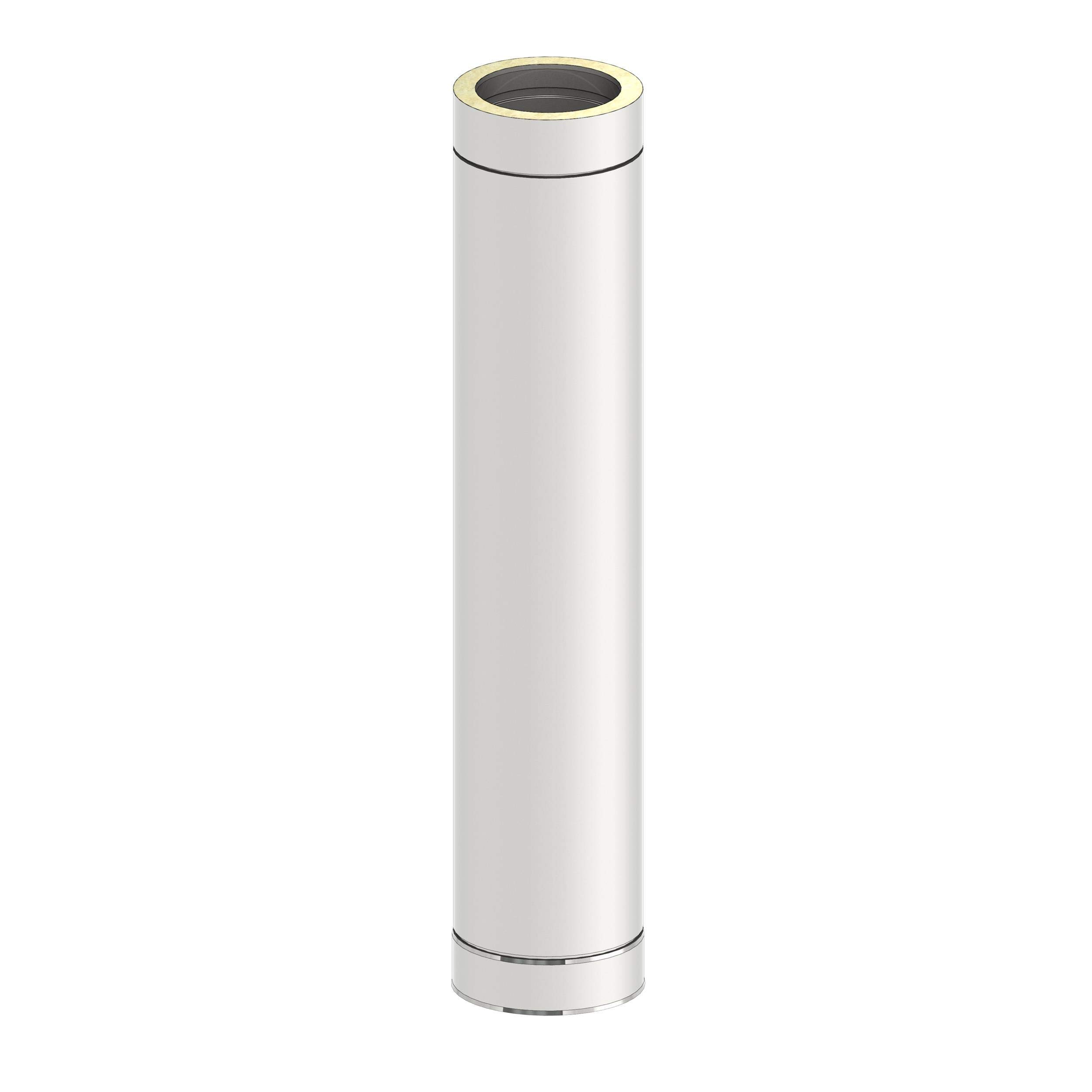 H&M New Line Edelstahlschornstein Schornstein Einzelteil doppelwandig Längenelement 1 Meter inkl Klemmband Ø120mm Innendurchmesser 25mm Isolierung 0,5mm Materialstärke nicht kürzbar