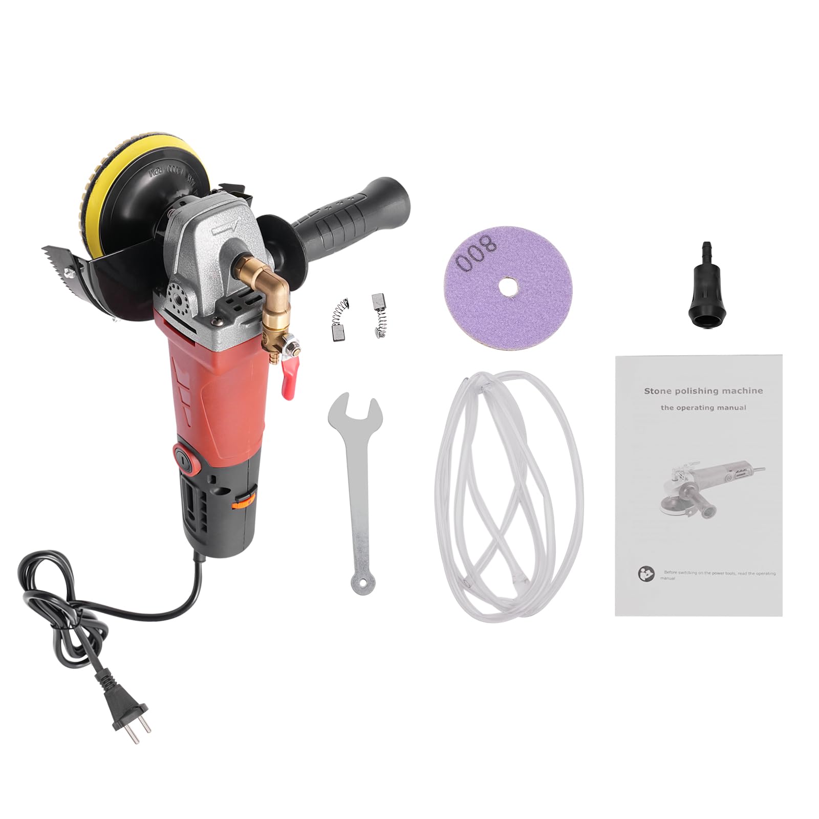 Pulidora húmeda, 860 W, pulidora manual profesional, 6 velocidades, lijadora de hormigón, 5000 rpm, para vehículos, granito, piedra, baldosas de cerámica, baldosas de suelo