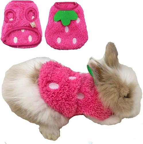 Miniatura 1 de ANIAC Disfraz de conejito de indias caliente ropa suave conejo chaleco acogedor camiseta para gatito hurón chihuahua cachorro mini perro y animales