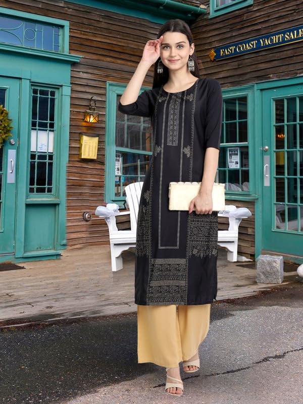 Pinkmint Women's Printed Kurti For Women's Round Neck Straight Kurti For Women (Pack Of 5)