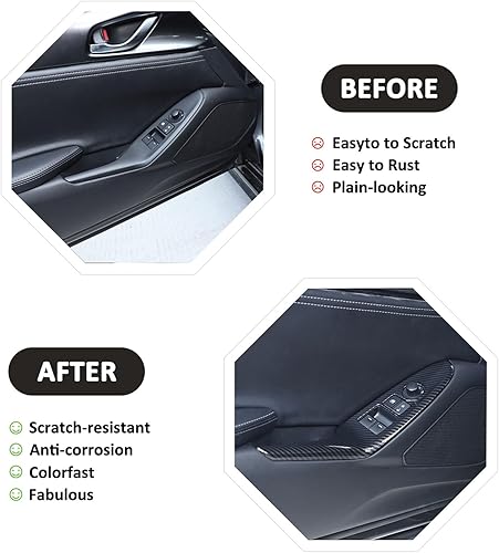 Miniatura 2 de Compatible con Mazda MX-5 ND Miata 2016 2017 2018 2019 2020 2021 2022 2023 automóvil ABS 4 piezas de puertas delanteras y traseras aspecto interior