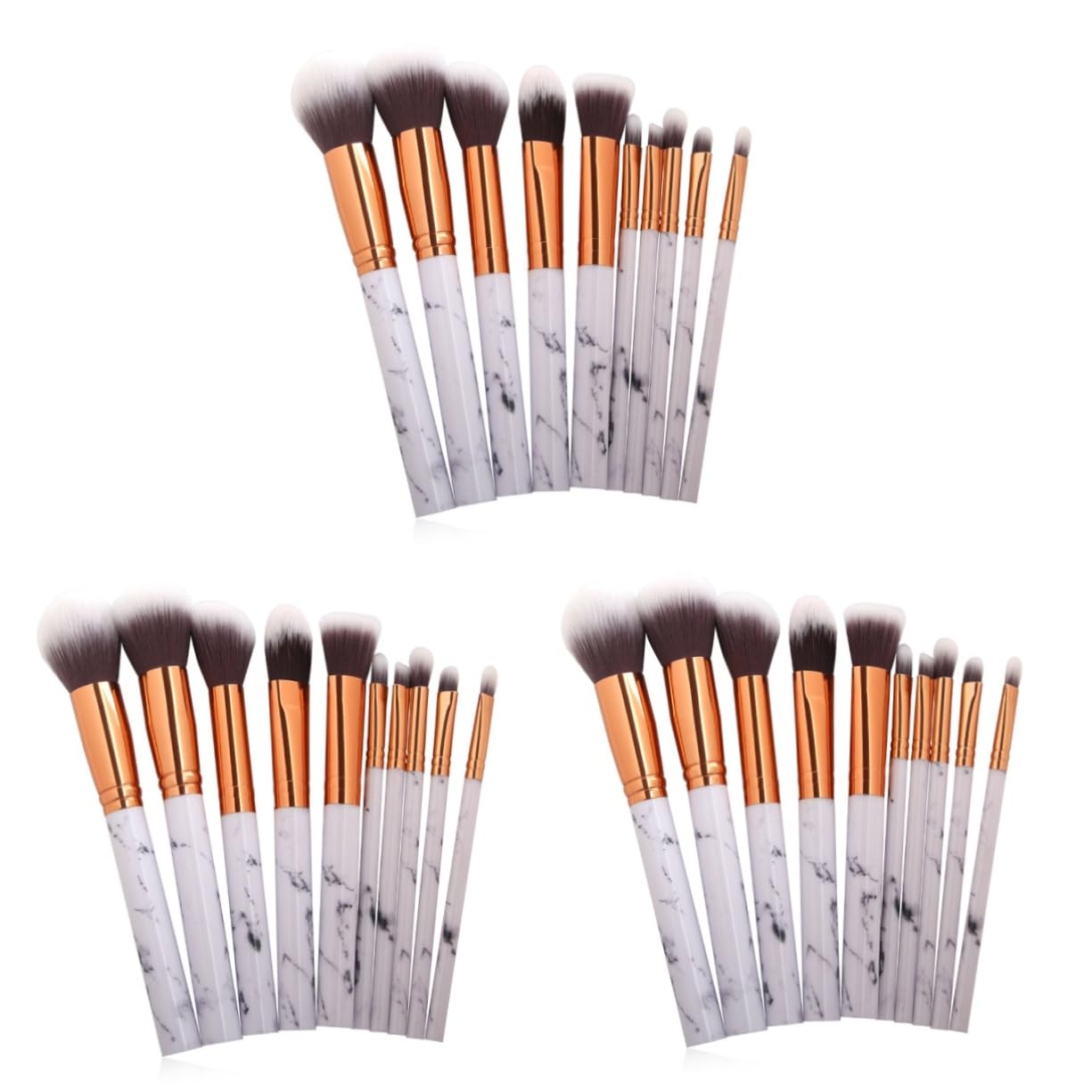 Ipetboom 30piezas Brochas De Maquillaje De Diseño De Mármol Profesional Para Base Sombra De Ojos Rubor y Para Uso Personal o Profesional