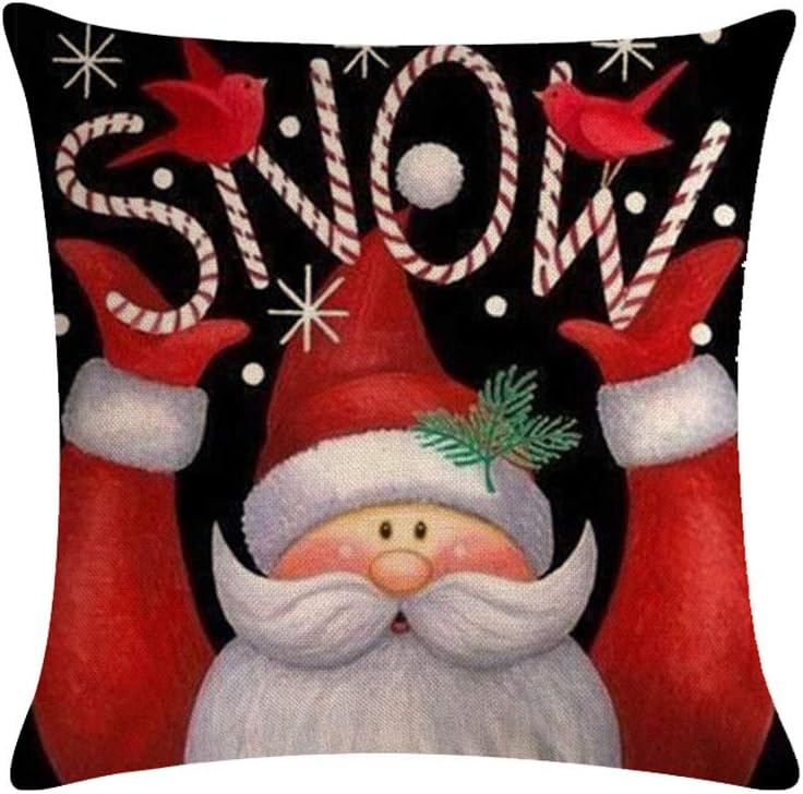 ULOVE LOVE YOURSELF 4pack Winter Snow Throw Pillow Case Buffalo Check Plaid with Snowman/Santa Christmas/Winter Holiday Home Decorative Cushion Pillowcases 18 x 18 Inches