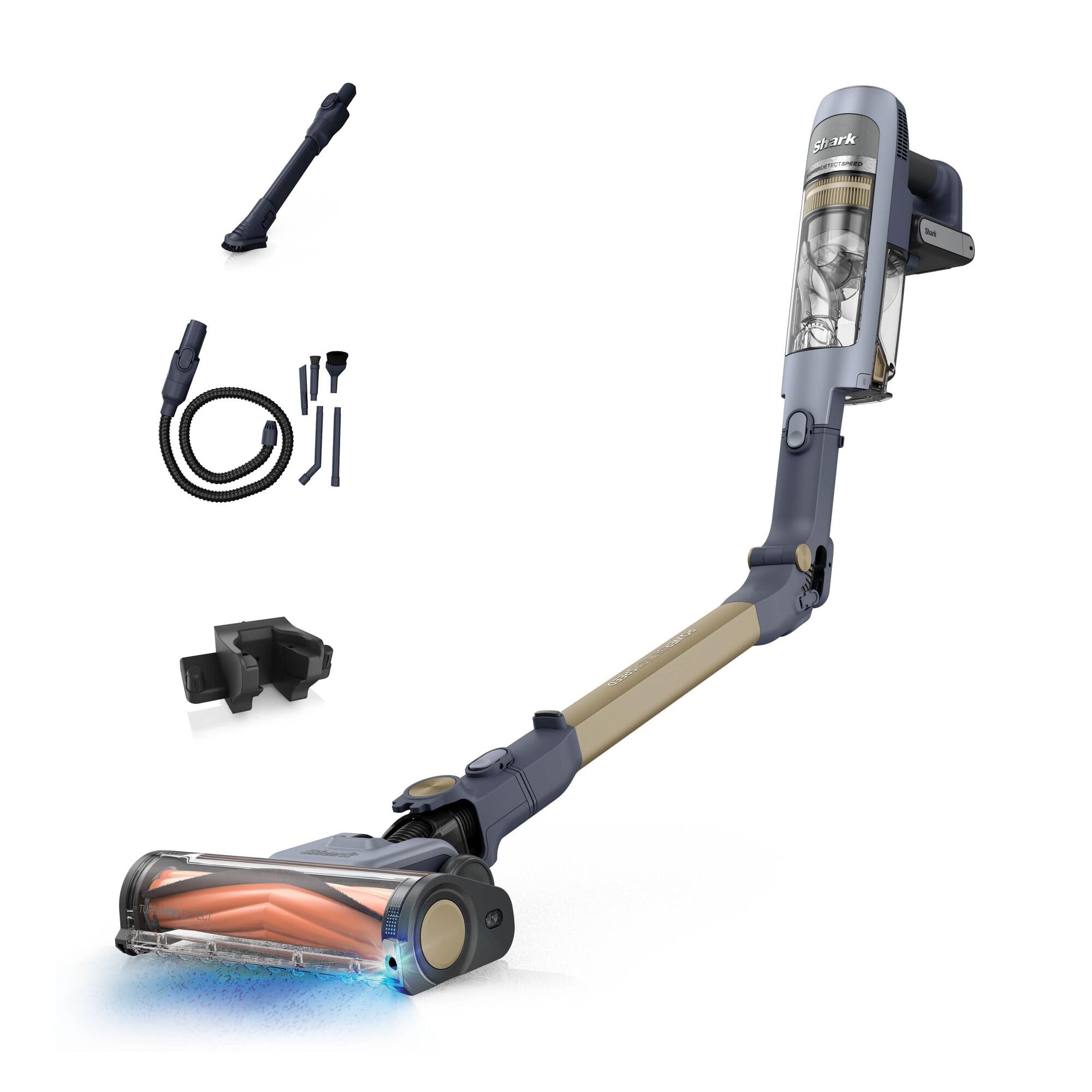 Shark PowerDetect Speed Cordless Vacuum, Reverse Clean, Anti-Allergen HEPA Filtration, Up to 60 Min Runtime, Includes Wall Mount and Crevice Tool, Royal Grey Purple IA1241UKPU
