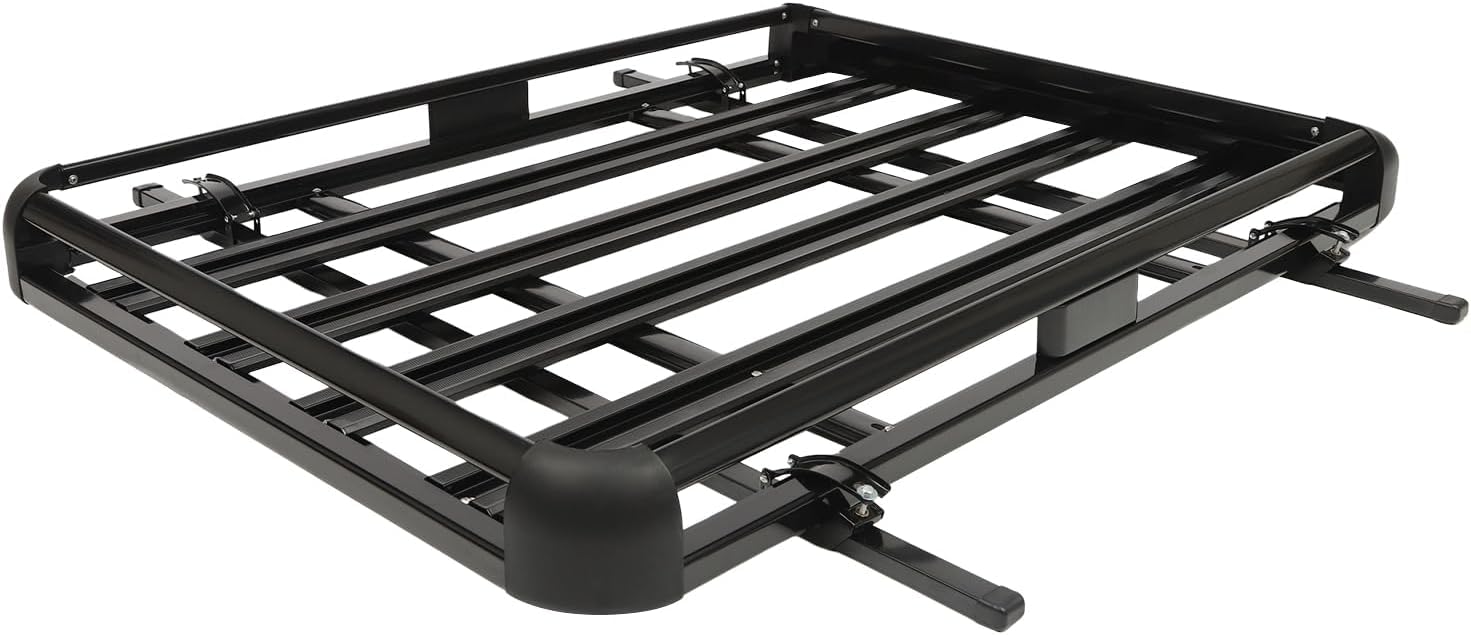 Portaequipajes universal de 140 x 100 – 135 cm, cesta de techo de aluminio para coche, capacidad de carga de 150 kg, ancho ajustable para modelos SUV. Portaequipajes. Ligero y estable para coche
