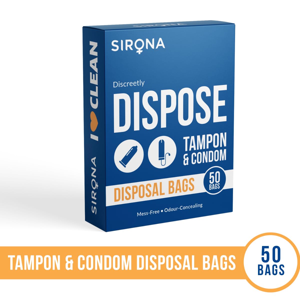 Sirona Discreetly Dispose - Disposal Bags for Disposal of Tampons and Condoms - 50 Bags