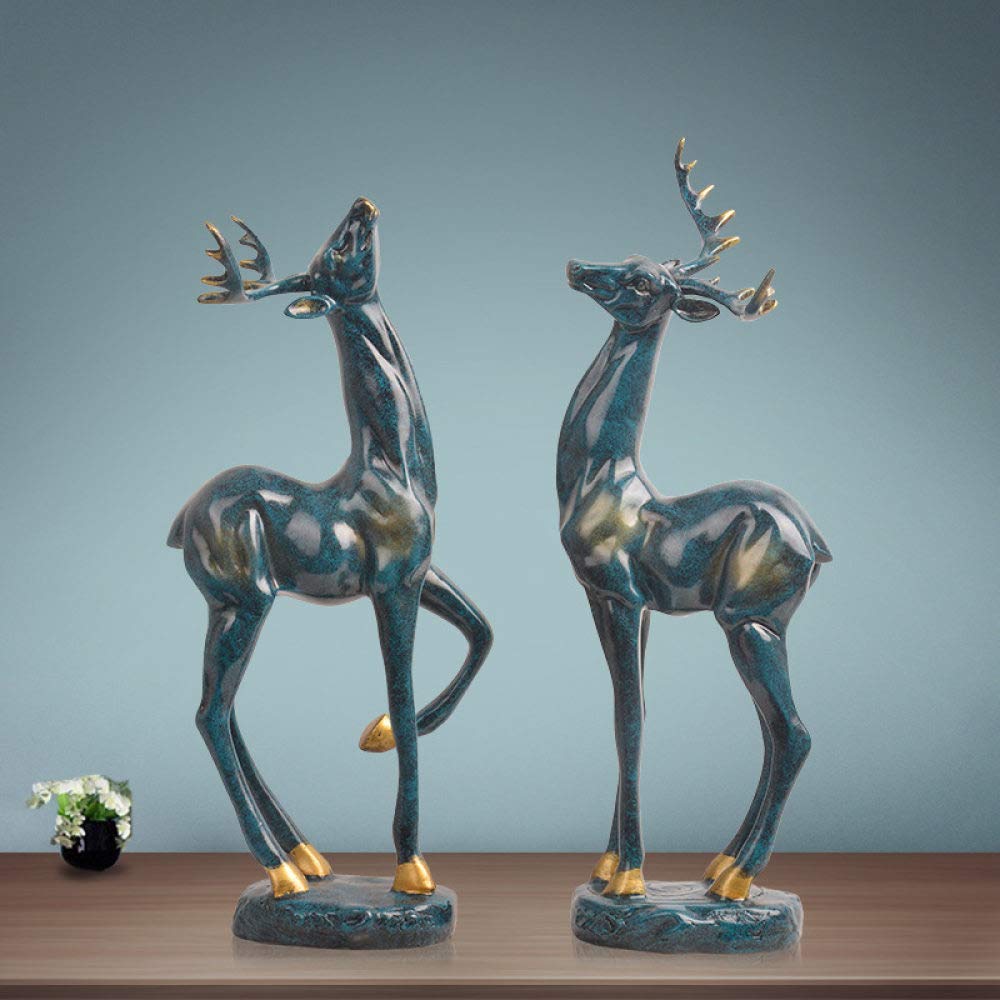 Petite statue de cerf en couple : cadeau créatif en résine pour anniversaire et mariage