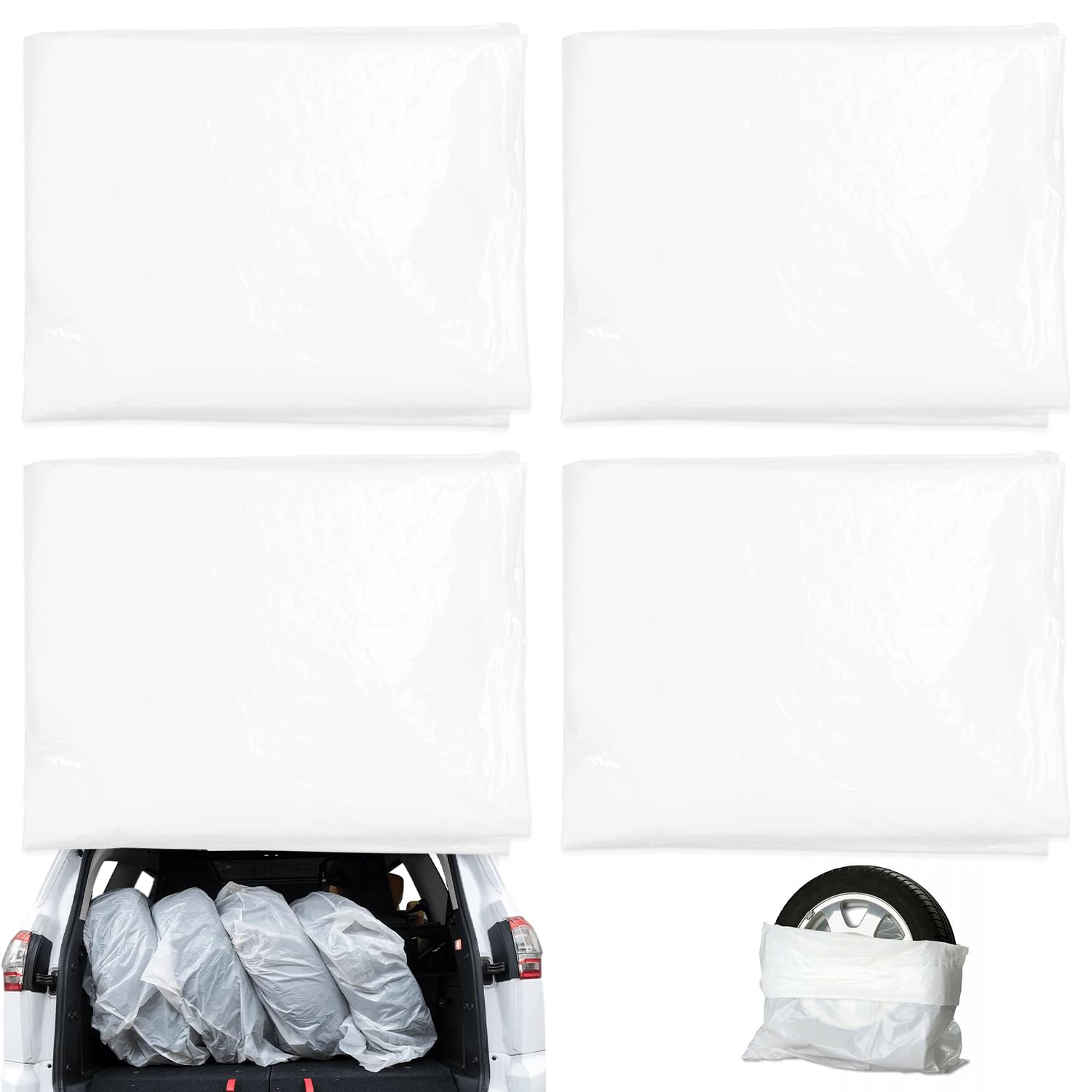 Reifensäcke 4er Set,Reifentüten bis 22 Zoll,Reifensack Schützen Verschleiß und Ihren Kofferraum vor Schmutz,Reifen Tüten für den Reifenwechsel,Transport und Lagerung