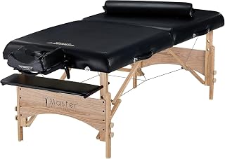 Master Massage - Mesa de Masaje portátil ultrancha Olympic Gibraltar de 81 cm, con Refuerzo y reposabrazos Estilo Flora, Color Negro