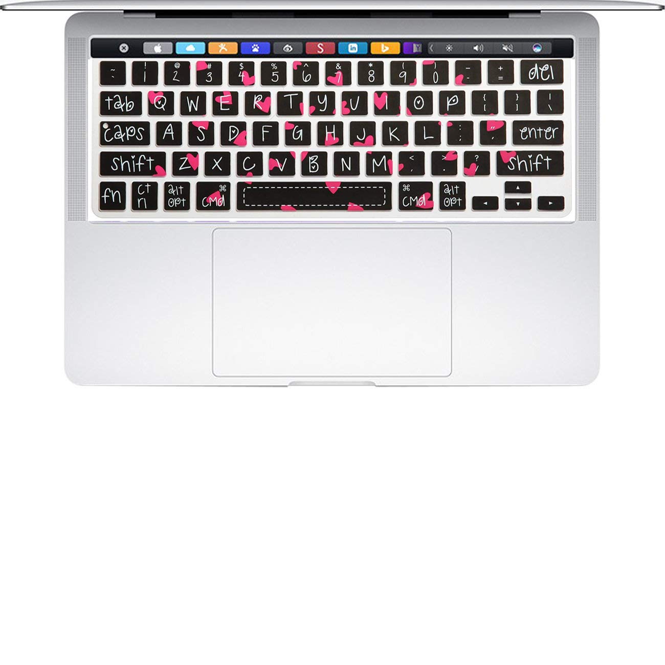 Laprite Keyboard Cover Skin Compatible for Newest 2017/2016 with Touch Bar MacBook Pro 13" 15" (Model: A1706 / A1707) Waterproof & Dust-Proof - Black Heart (B07LBVLZ8T) Amazon Price History, Amazon Price Tracker