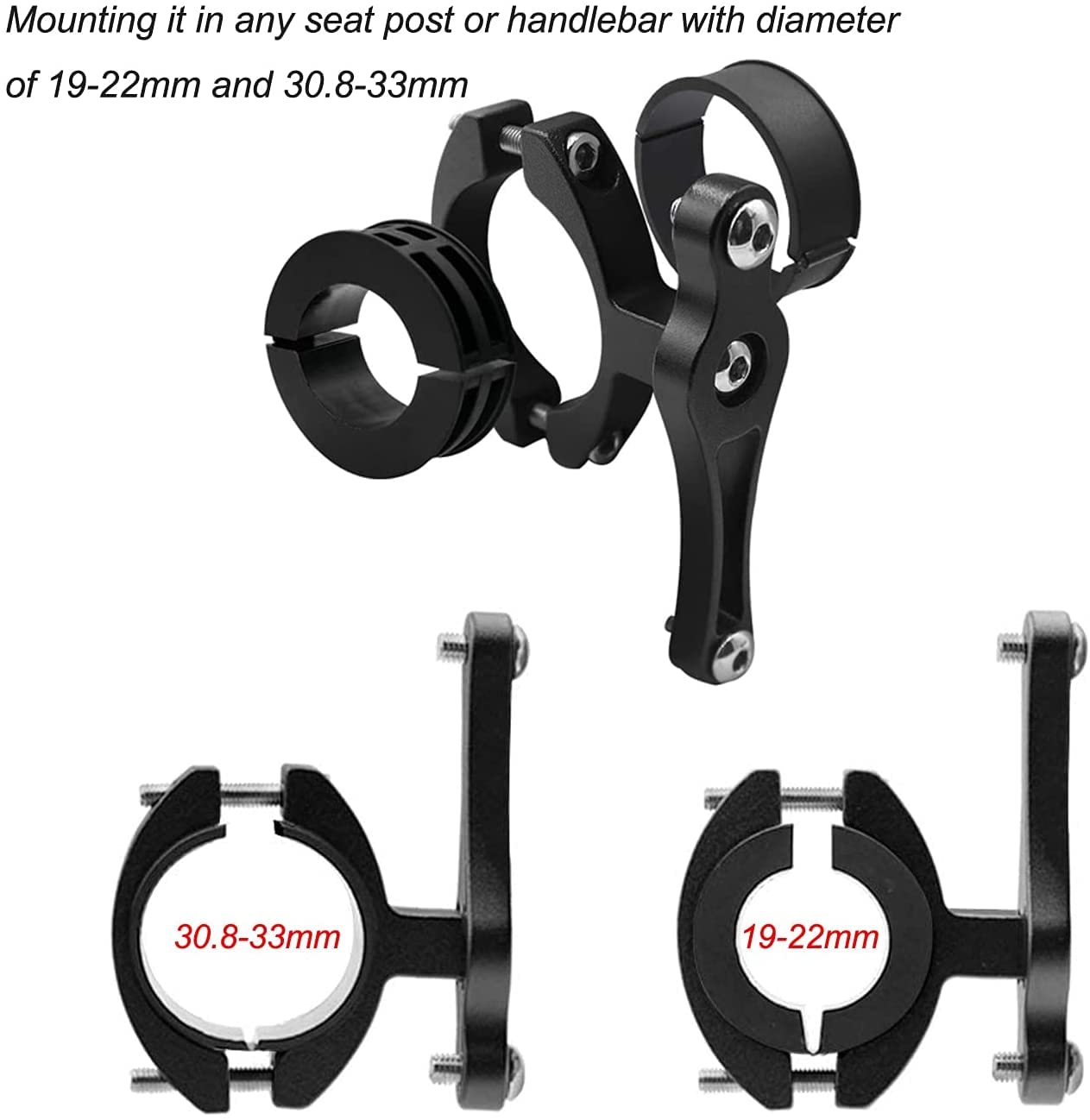 PLATTBK Adaptateur Porte Bidon Velo, Support Porte Gourde VTT Alliage Aluminium, Porte Bouteille Pince Guidon