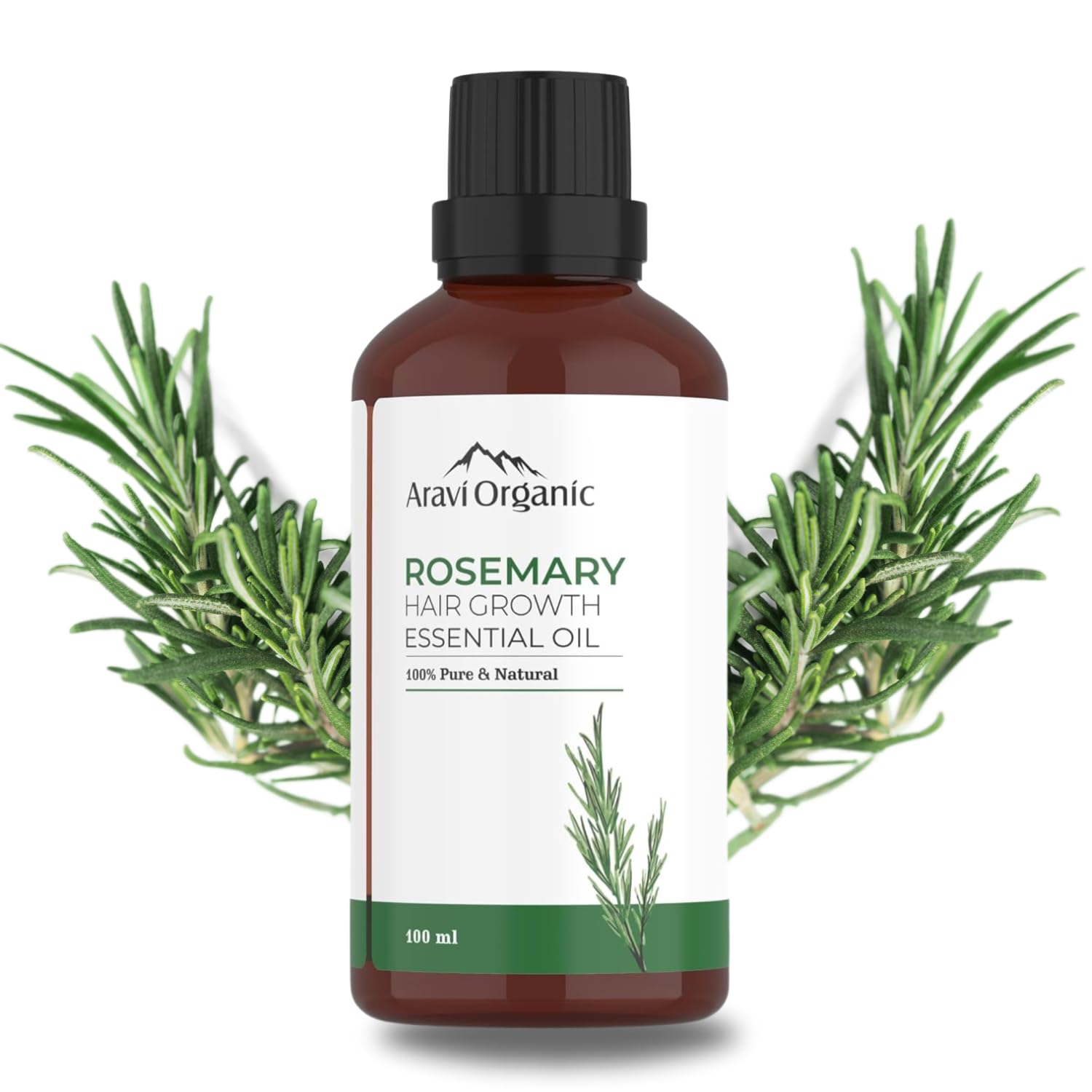 Aravi OrganicRosemary Essential Oil for Hair Growth, Quick Hair Growth Rosemary Oil for Women and Men - 100% Pure Rosemary Leaves Oil - 100 ml