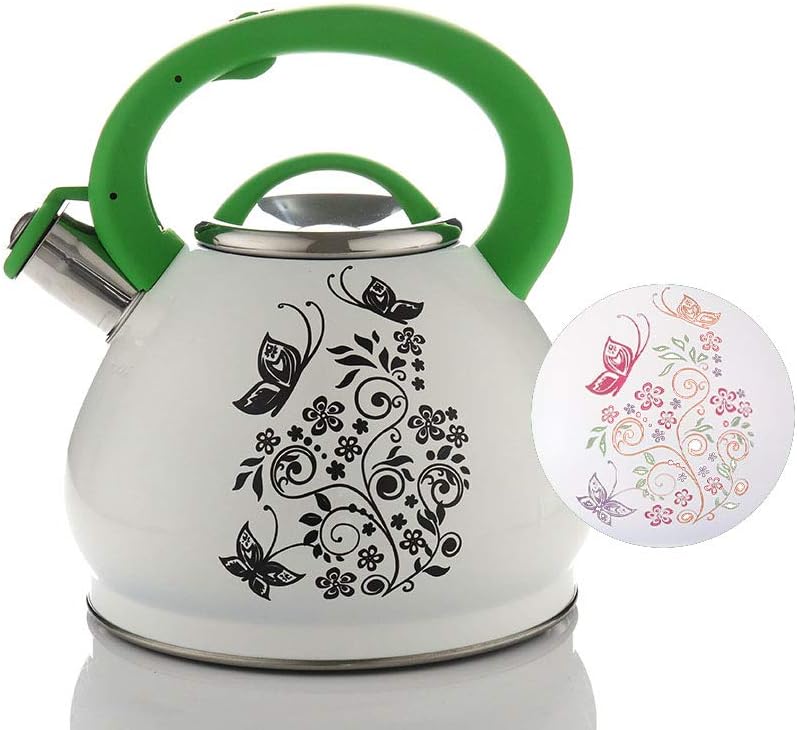 Mail order 3.8QtWhistling Tea Kettle Stove Top Denver Mall Design Change Si Color with