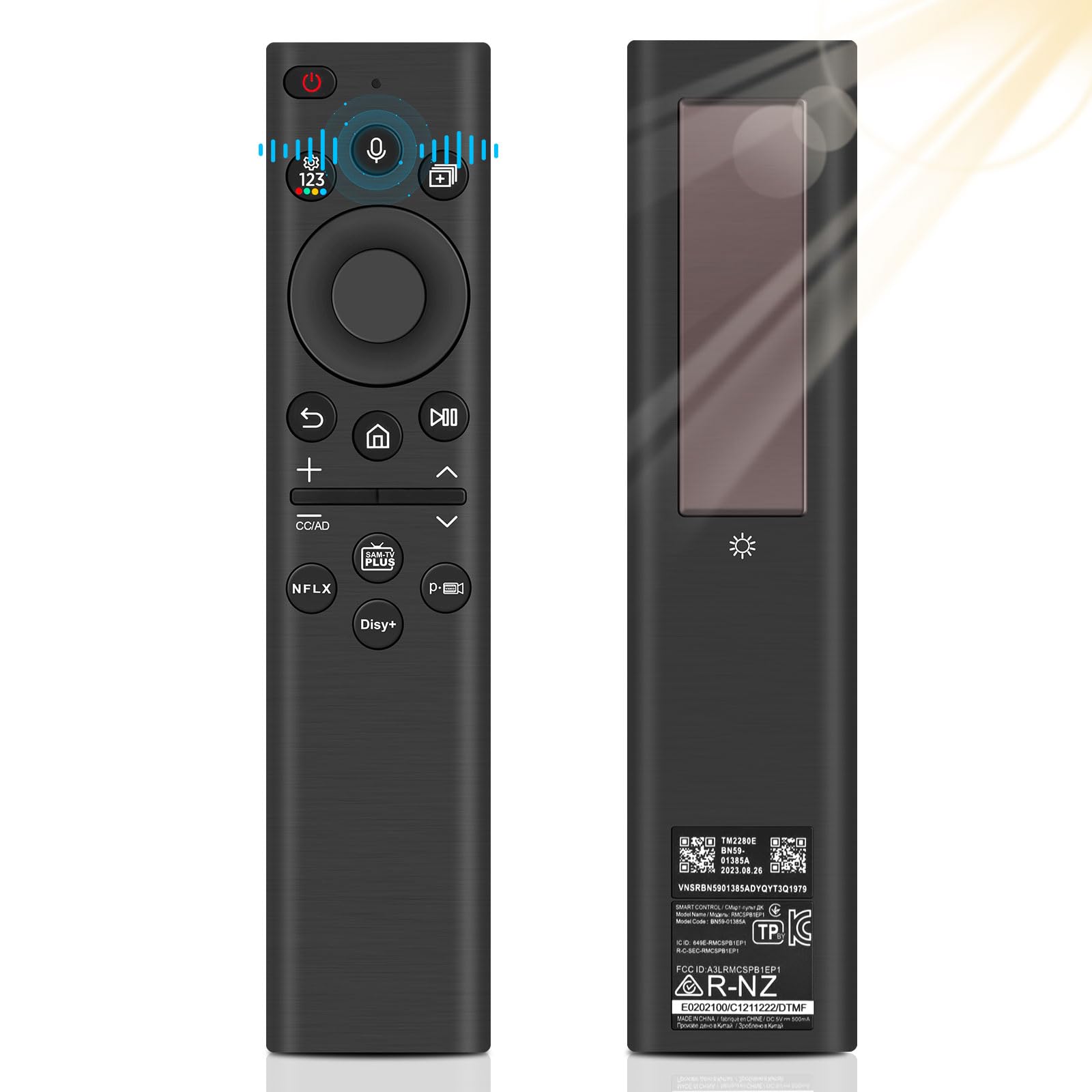 Télécommande de Remplacement pour Samsung,BN59-01385A Solar Charging Télécommande vocale pour Samsung Smart TV,Universel Les télécommandes de télévision Compatible avec Sam-Sung 2021-2023