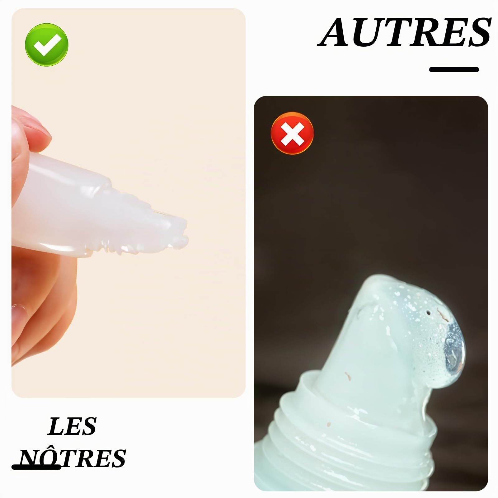 Lot de 5 tubes vides conteneurs souples pour dentifrice de voyage mini flacons cosmétiques rechargeables pour gloss à lèvres, maquillage