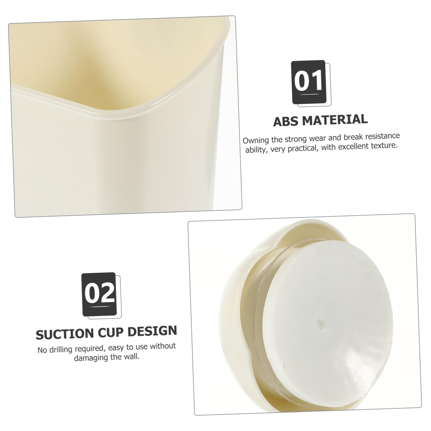 ULTECHNOVO Soporte De Cepillos De Dientes De Pared con Ventosa De Diseño con Drenaje Almacenamiento Multiusos para Baño Y Cocina Compatible Mayoría De Cepillos Y 2 Piezas X 4