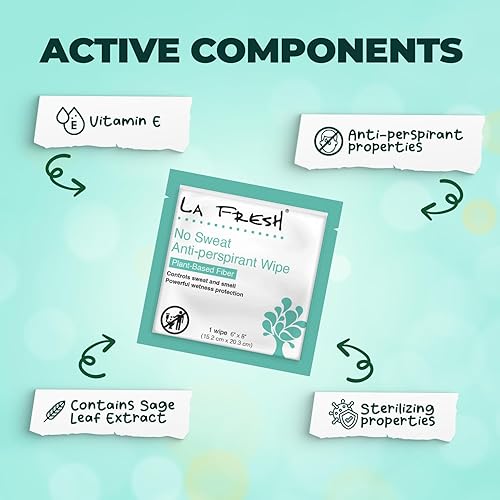 Miniatura 7 de La Fresh Travel Lite - Toallitas antitranspirantes y corporales, 200 toallitas desodorantes envueltas individualmente para adultos, hombres y