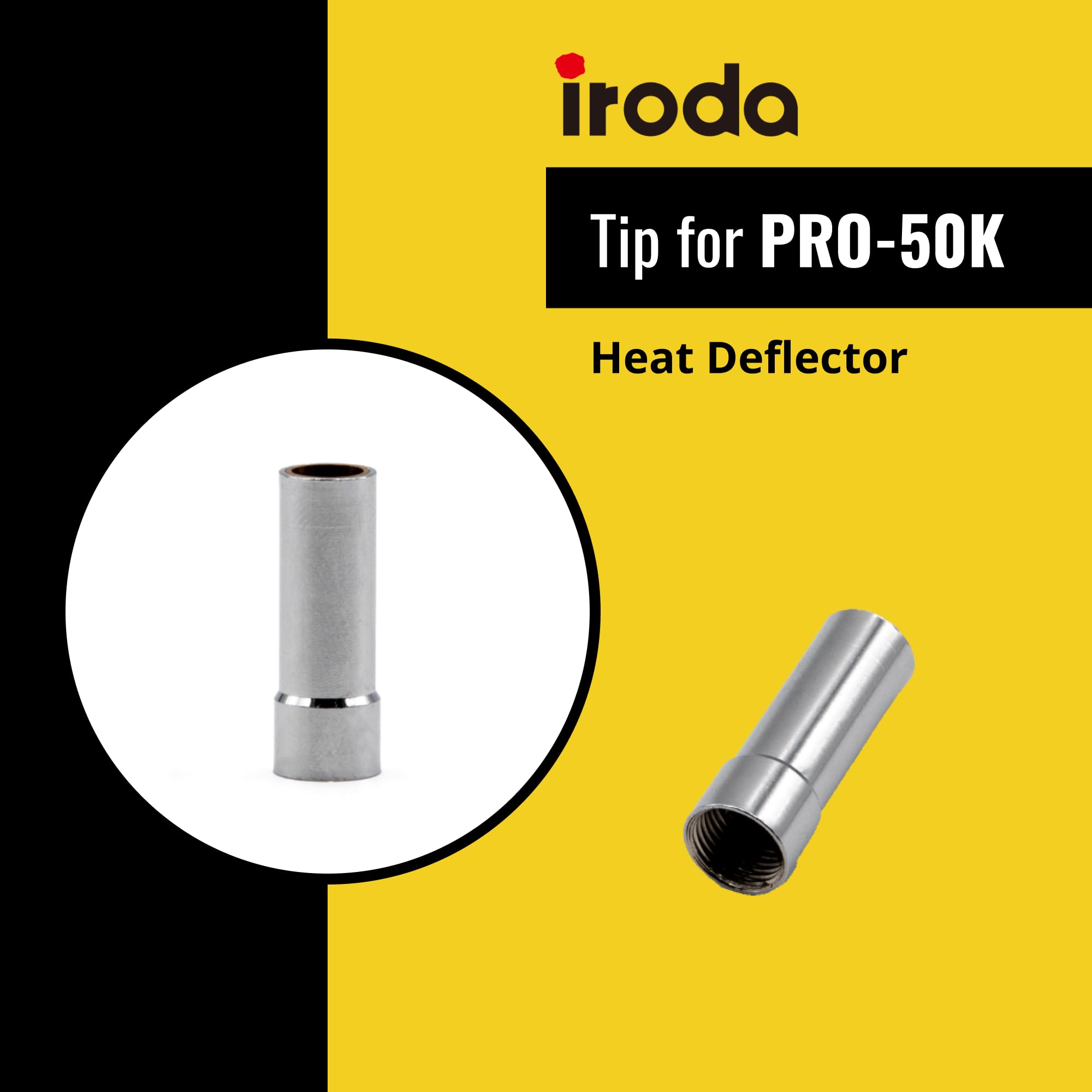 Iroda Solderpro - Juego de puntas de soldadura de repuesto de 50 K para soldador de butano, incluye punta cónica, punta de cincel, punta de cuchillo caliente, soplador de calor, deflector