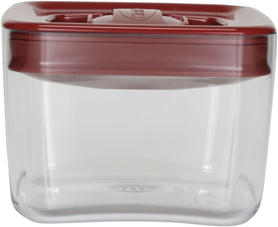 Click Clack Cube 1-Quart Storage Container with Red Lid