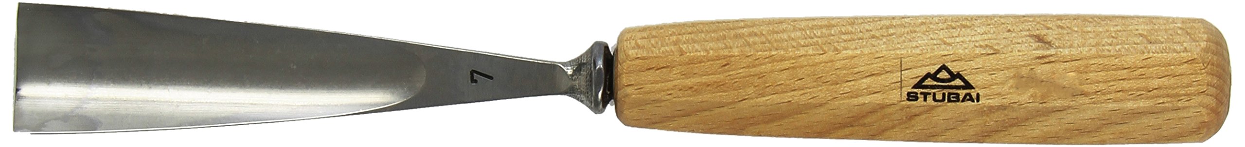 Stubai 550730 dłuto do rzeźbienia w drewnie typu 7, długie/polerowane, szaro-beżowe, 30 mm