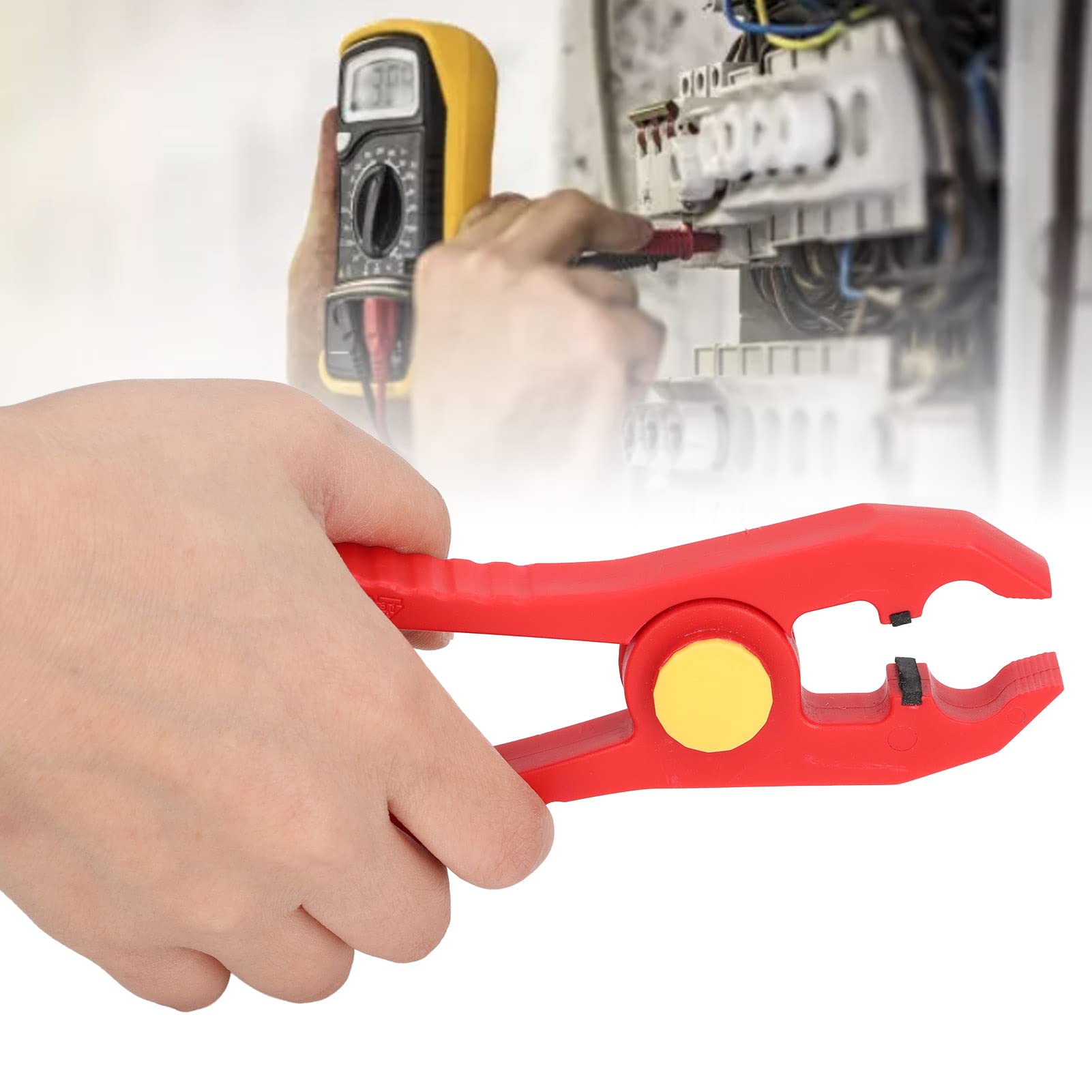 ViaGasaFamido ViaGasa Pince Coupante Latérale Isolée VDE, Plastique, 33mm Ouverture Maximale, 1000V, Haute Tension, Long Bec Effilé, Antidérapante, Rouge et Jaune