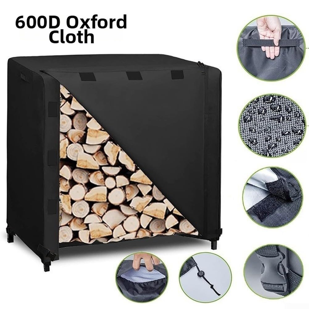 Cover Rastrelliera Legna con Maniglie per Trasporto per facile(600D) | Impermeabile 600D, protegge da pioggia e neve, dimensioni 122x61x107cm, adatta rack standard, uso esterno