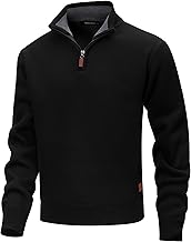 MeiLayM Men's Sweaters with High Neck Winter Knitted 1/4 Zip Pullover Sweater Keep Warm Long Sleeves Sweater Slim Fit Casual Sweaters