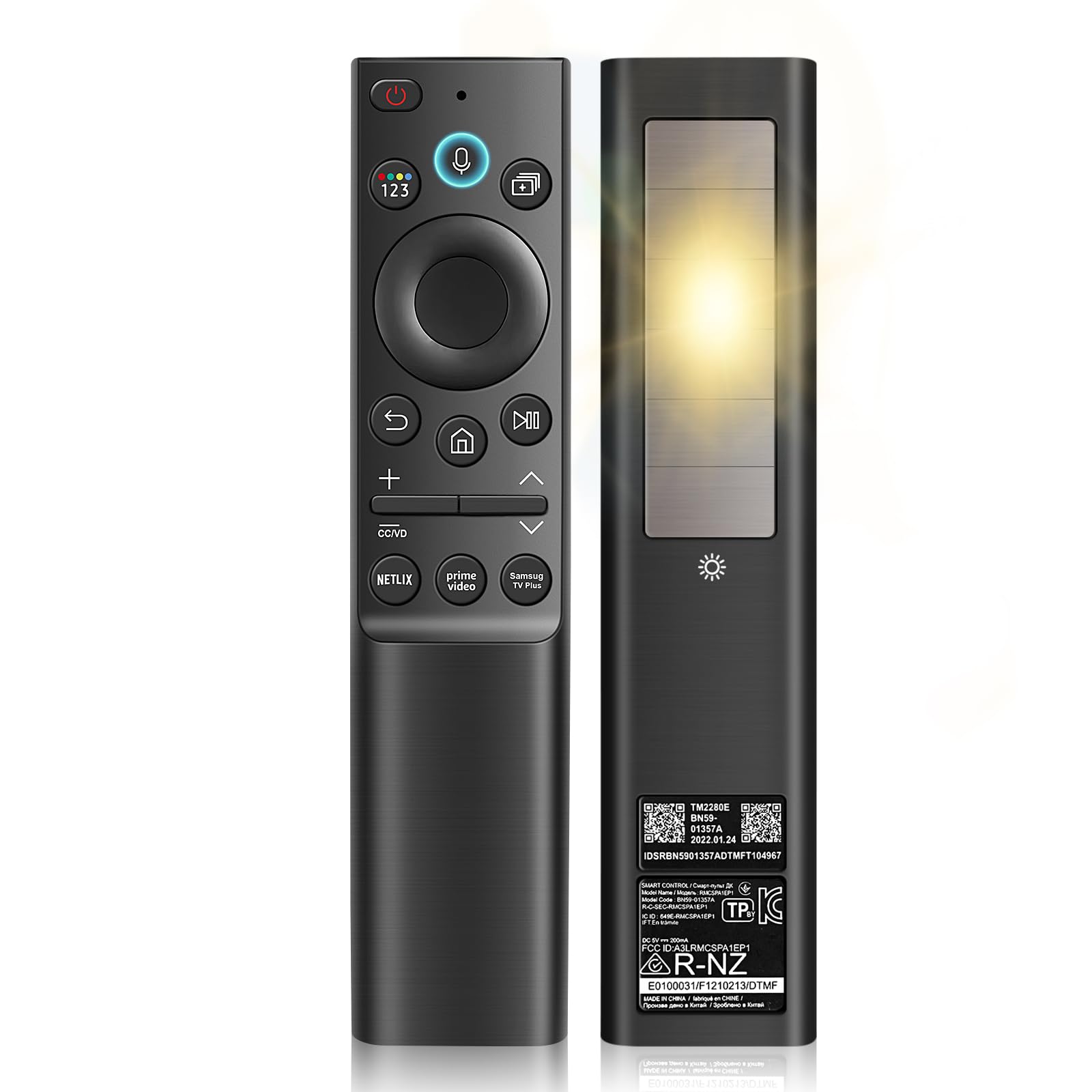 BN59-01357A BN59-01357F BN59-01357P Replacement Solar TV Remote for Samsung Smart TV 2025-2018 with Solarcell, Voice&Bluetooth, Rechargeable Compatbile with Samsung Remote Control for Smart TV