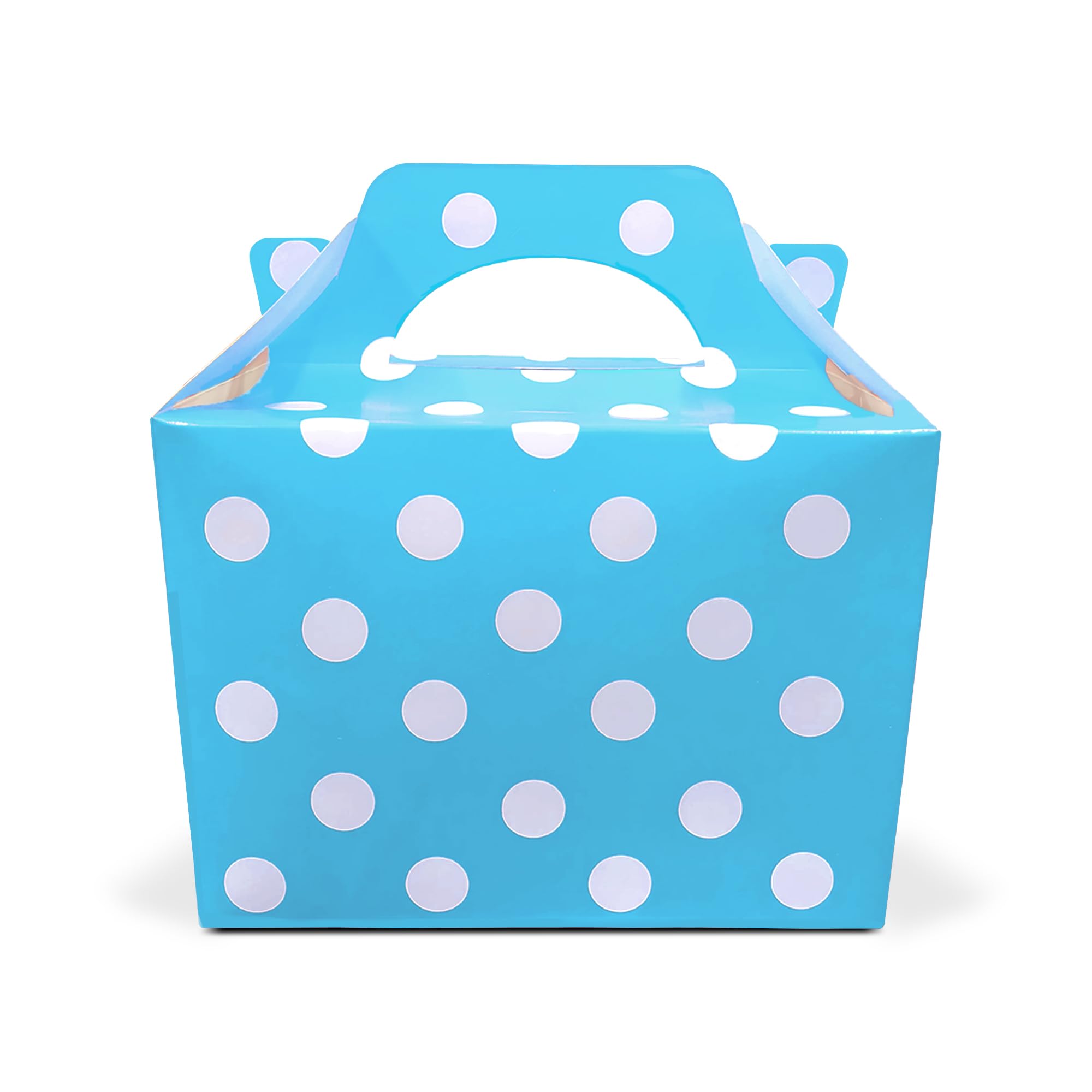 Lotus 30 x Polka Dots Spotty Design Children/Kids Party Boxes Carry Food Meal Fun Picnic Birthday Wedding Favour/Baby Shower Party Halloween Trick or Treat Box Loot Bag (Baby Blue)