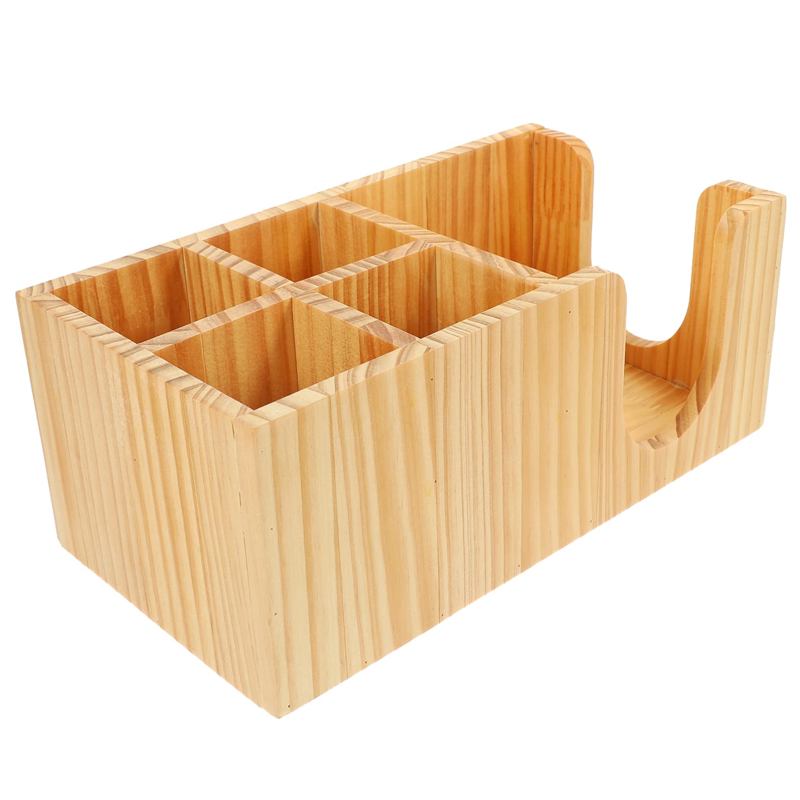 Cabilock Organizer Aufbewahrungsbox Kaffeebar mit Fächern zur Aufbewahrung von Kaffeezubehör und Tee Einfacher Stil Beige für Kaffeestation Am Tresen