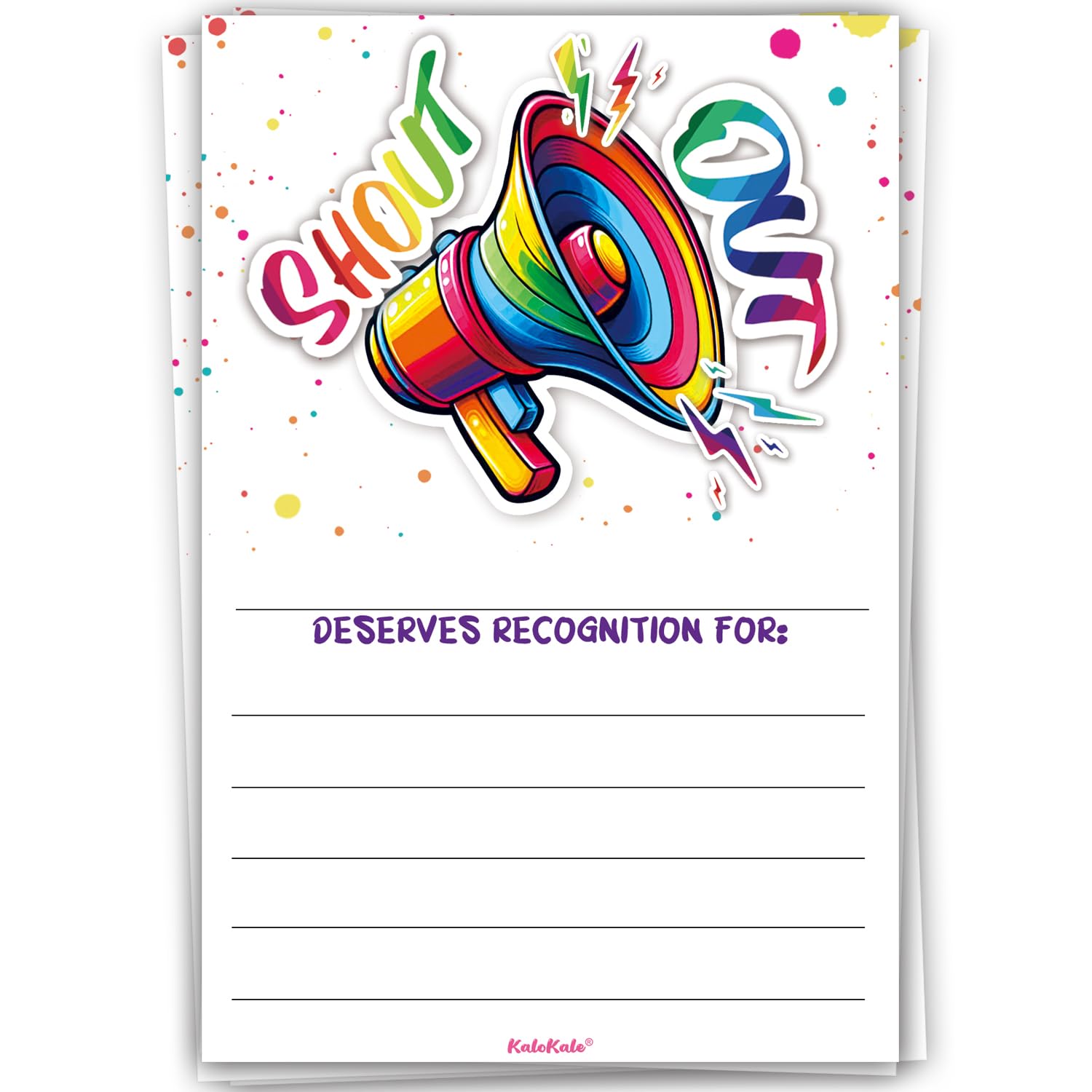 kalokale 50 Shout Out Cards - Recognition Encouragement Card for Employees Public Service Recognition Week, Employee Appreciation Day or Teacher
