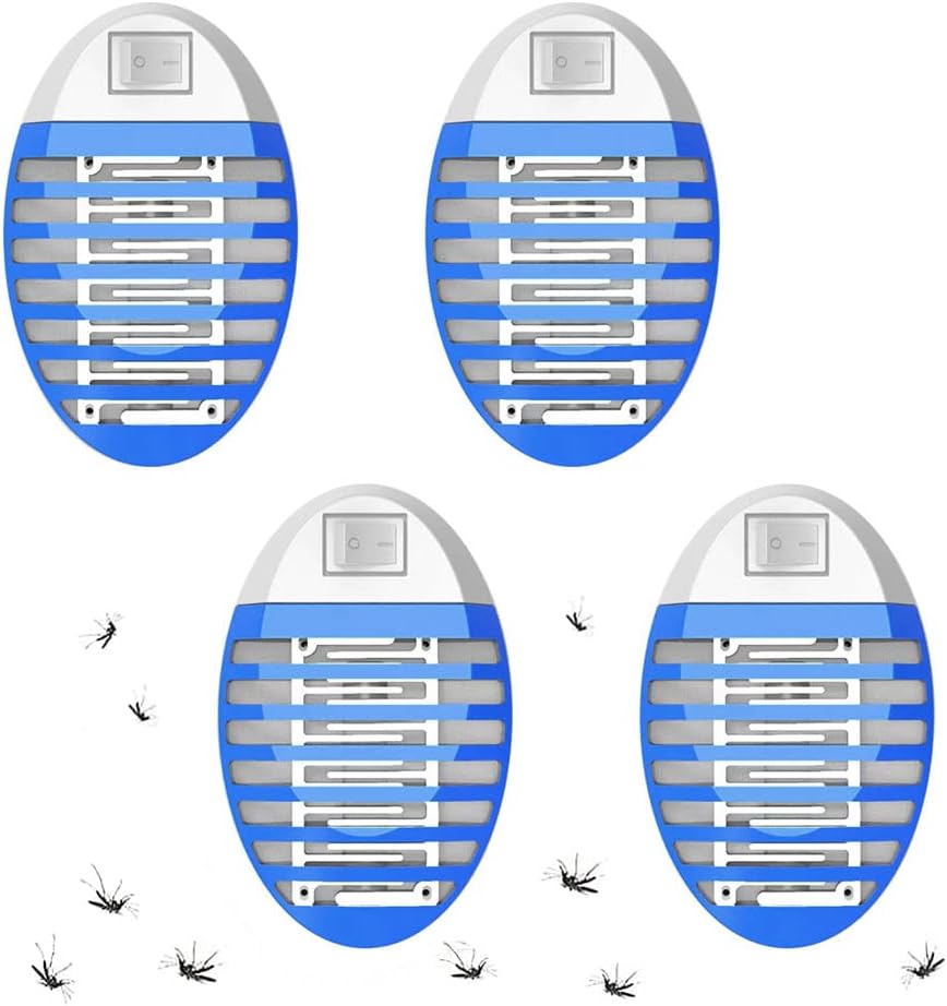 4 Packs Bug Zapper Indoor, Plug-in Mosquito Trap, Electric Little Gnats Fly Trap for House, Mini Insect Light Eliminates Flying Pests for Home