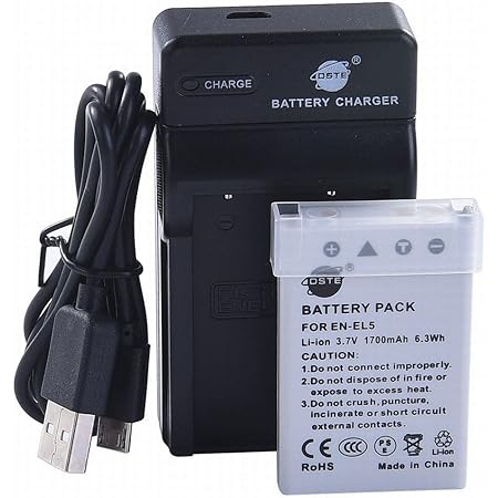 Caricatore USB Per Batterie Nikon EN-EL5 - Doppio Slot Con Display LCD - Compatibile Con Coolpix P530, P520, P100 - Foto 8
